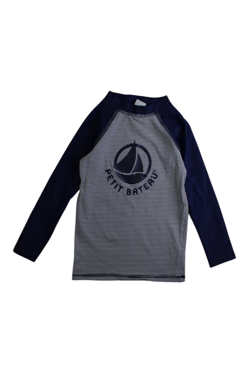 A Navy Rash Guards from Petit Bateau in size 4T for boy. (Front View)