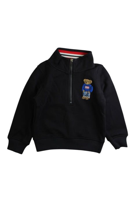 A Navy Zippered Sweatshirts from Polo Ralph Lauren in size 3T for boy. (Front View)