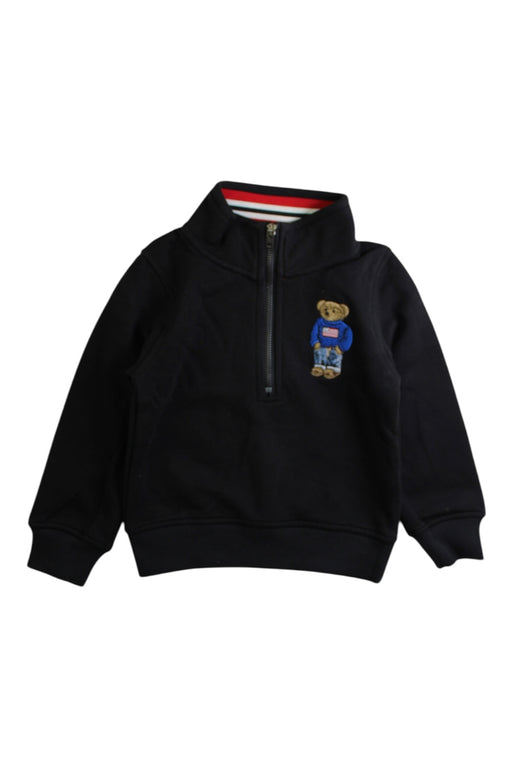 A Navy Zippered Sweatshirts from Polo Ralph Lauren in size 3T for boy. (Front View)