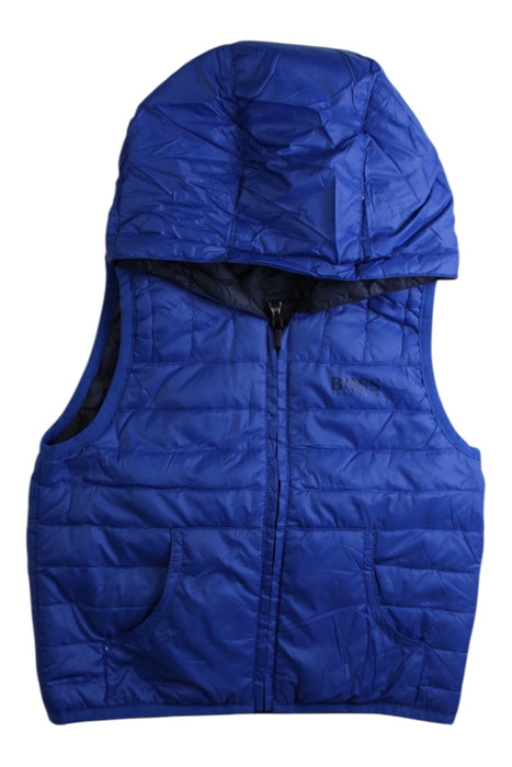 A Blue Puffer/Quilted Jackets from Boss in size 6-12M for boy. (Front View)
