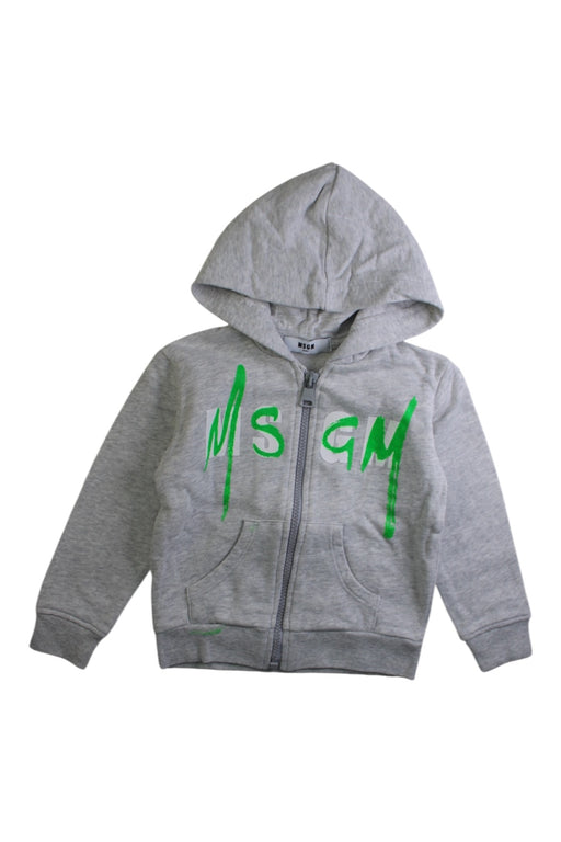 A Grey Zippered Sweatshirts from MSGM in size 18-24M for boy. (Front View)