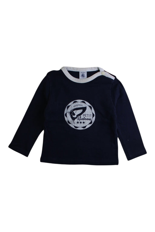 A Navy Long Sleeve Tops from Petit Bateau in size 18-24M for boy. (Front View)