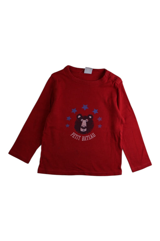 A Red Long Sleeve Tops from Petit Bateau in size 18-24M for boy. (Front View)