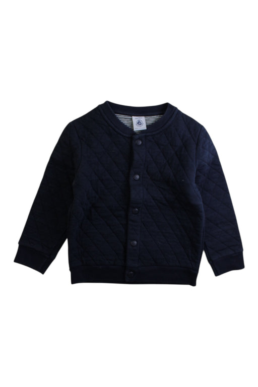 A Navy Cardigans from Petit Bateau in size 3T for boy. (Front View)
