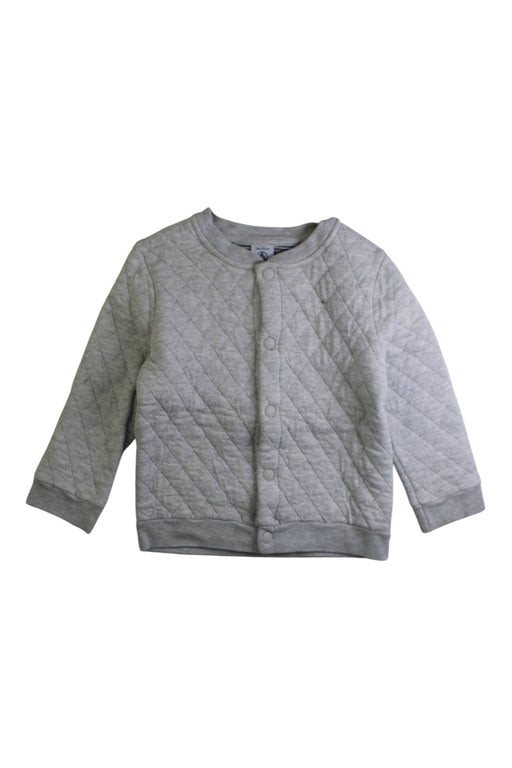 A Grey Puffer/Quilted Jackets from Petit Bateau in size 3T for boy. (Front View)
