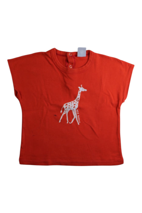 A Red Short Sleeve Tops from Petit Bateau in size 18-24M for boy. (Front View)