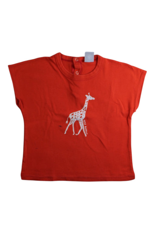 A Red Short Sleeve Tops from Petit Bateau in size 18-24M for boy. (Front View)