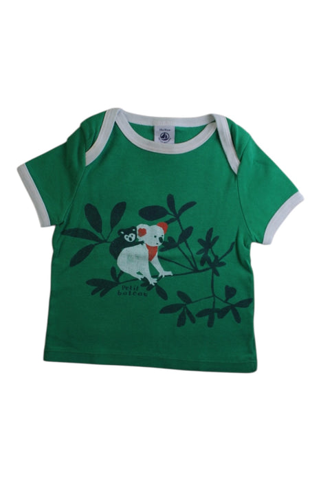 A Green Short Sleeve T Shirts from Petit Bateau in size 12-18M for boy. (Front View)