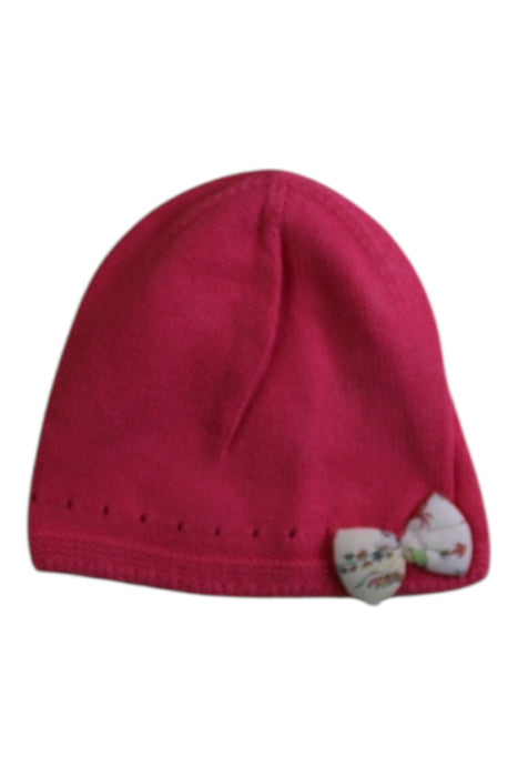 A Pink Winter Hats from Jacadi in size 3-6M for girl. (Front View)