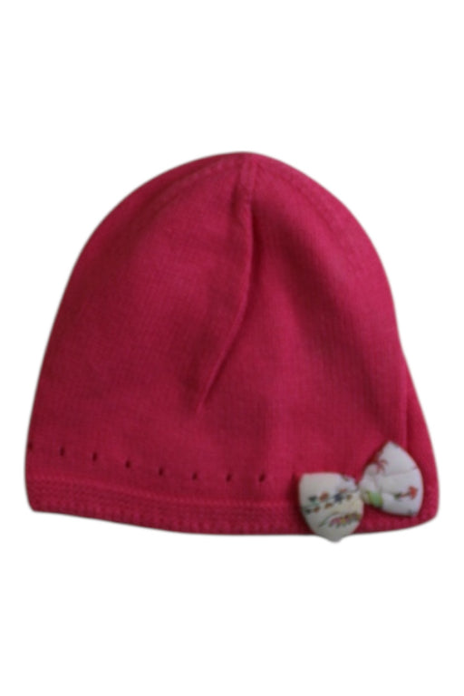 A Pink Winter Hats from Jacadi in size 3-6M for girl. (Front View)