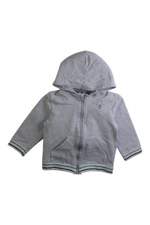 A Grey Zippered Sweatshirts from Petit Bateau in size 18-24M for boy. (Front View)