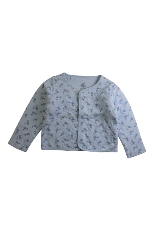 A Blue Buttoned Sweatshirts from Petit Bateau in size 12-18M for boy. (Front View)