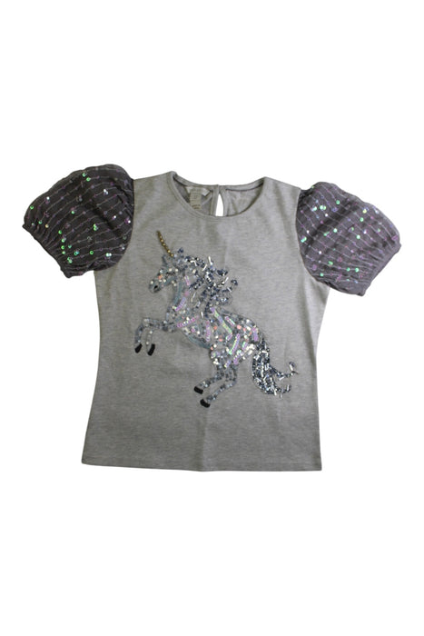 A Grey Short Sleeve Tops from Monsoon in size 9Y for girl. (Front View)