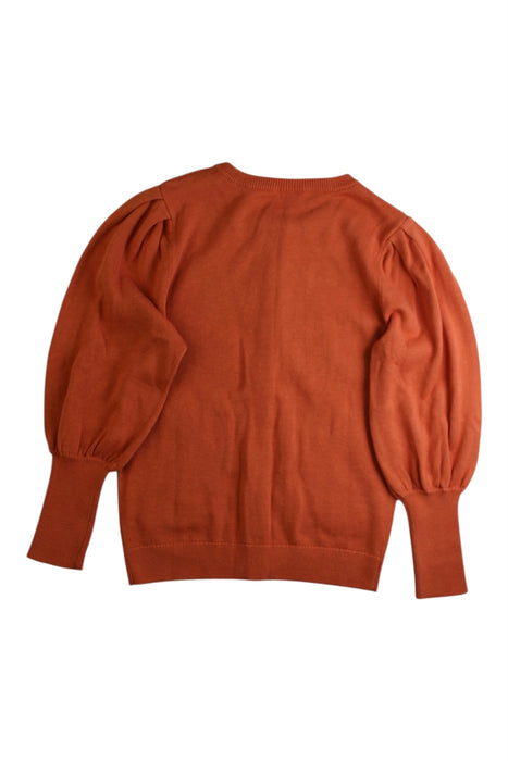 A Orange Cardigans from Seed in size 6T for girl. (Back View)