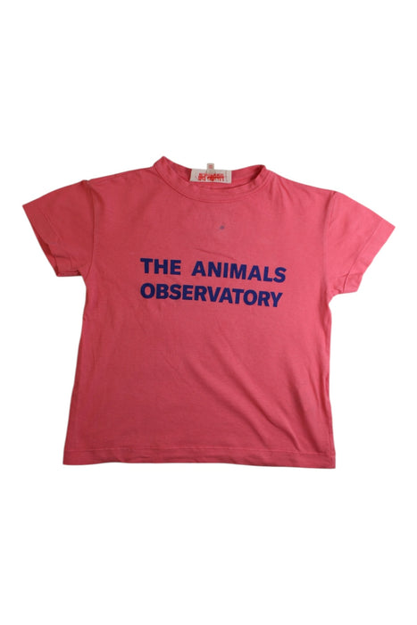 A Pink Short Sleeve T Shirts from The Animals Observatory in size 4T for boy. (Front View)