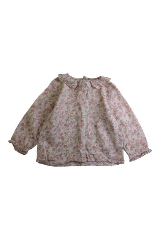 A Pink Long Sleeve Tops from Bonpoint in size 2T for girl. (Front View)