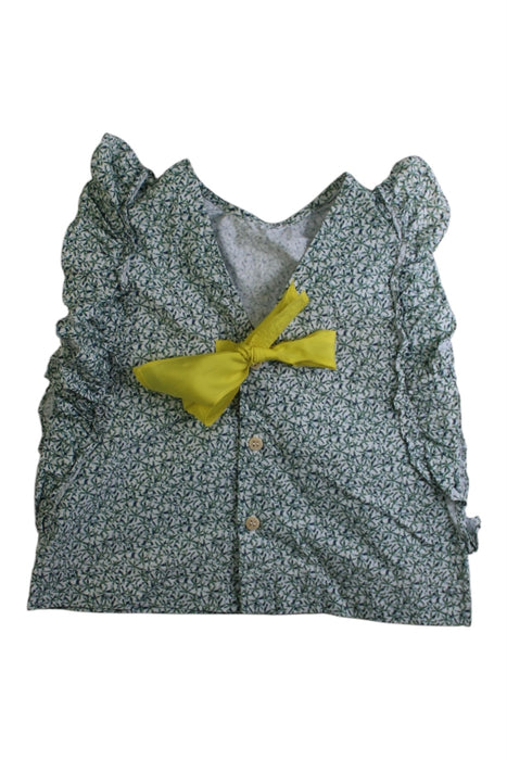 A Green Sleeveless Tops from Il Gufo in size 4T for girl. (Back View)