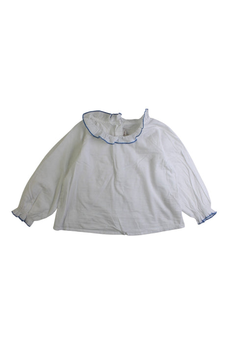 A White Long Sleeve Tops from Caramel in size 2T for girl. (Front View)