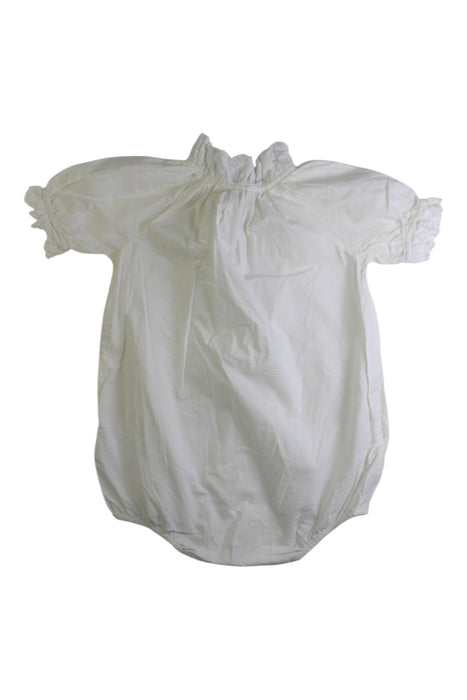 A White Short Sleeve Rompers from Bonton in size 2T for girl. (Back View)