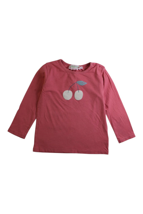 A Pink Long Sleeve Tops from Bonpoint in size 2T for girl. (Front View)