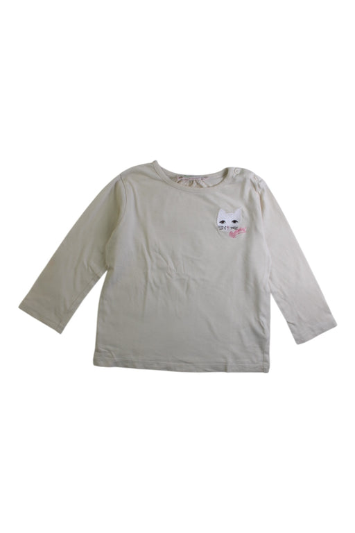 A Beige Long Sleeve Tops from Bonpoint in size 2T for girl. (Front View)