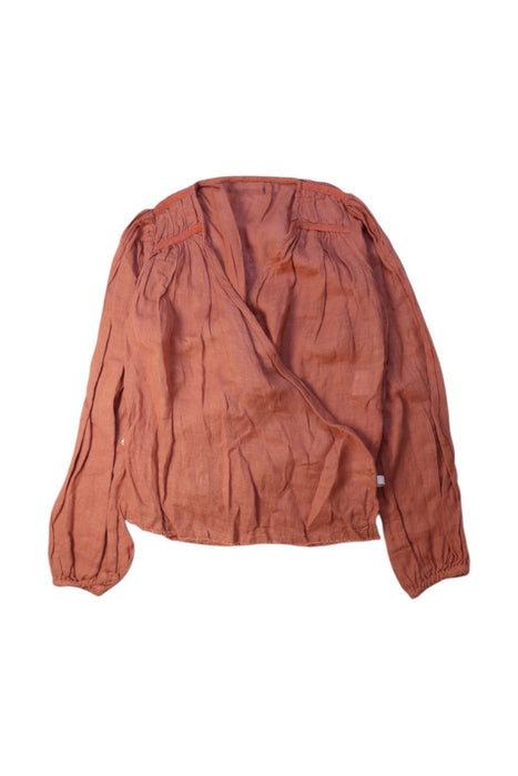 A Brown Long Sleeve Tops from Little Creative Factory in size 8Y for girl. (Front View)