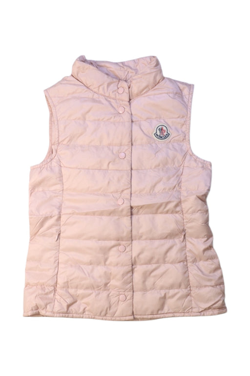 A Pink Outerwear Vests from Moncler in size 8Y for girl. (Front View)