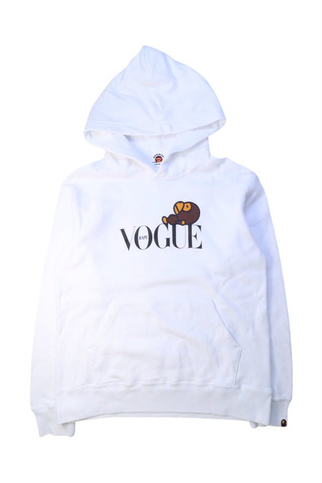 A White Hooded Sweatshirts from Bape by A Bathing Ape in size 12Y for neutral. (Front View)