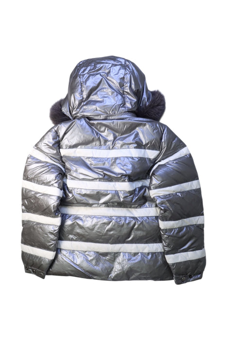 A Silver Puffer/Quilted Jackets from Dior in size 10Y for neutral. (Back View)