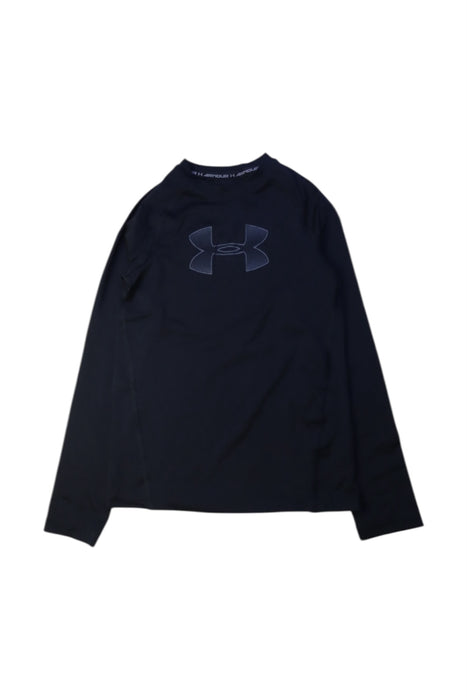 A Black Long Sleeve T Shirts from Under Armour in size 8Y for boy. (Front View)
