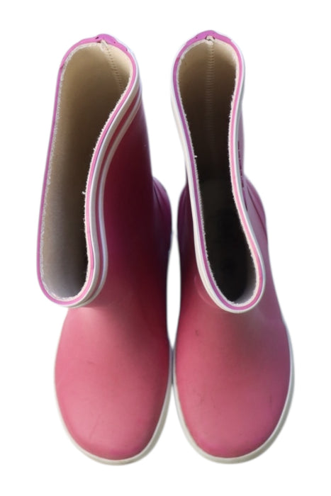A Pink Rain Boots from Aigle in size 5T for girl. (Back View)