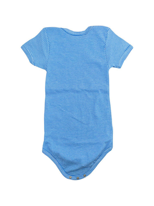 A Blue Short Sleeve Bodysuits from Petit Bateau in size 4T for neutral. (Back View)