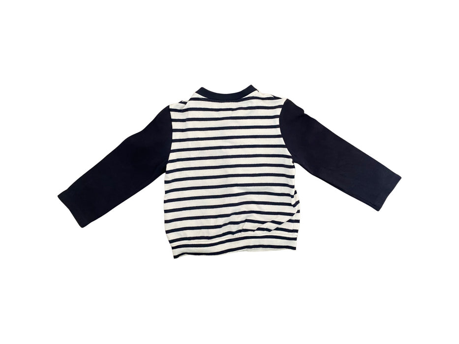 A Black Buttoned Sweatshirts from Petit Bateau in size 3T for boy. (Back View)