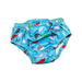 A Blue Swim Diapers from Charlie Banana in size 6-12M for neutral. (Back View)