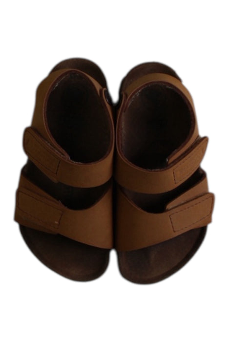 A Brown Sandals from Birkenstock in size 3T for boy. (Back View)