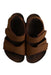 A Brown Sandals from Birkenstock in size 3T for boy. (Back View)