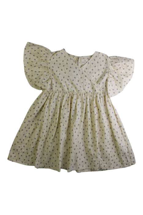 A Ivory Short Sleeve Dresses from Konges Sløjd in size 3T for girl. (Front View)