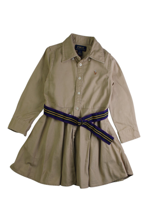 A Beige Long Sleeve Dresses from Polo Ralph Lauren in size 3T for girl. (Front View)