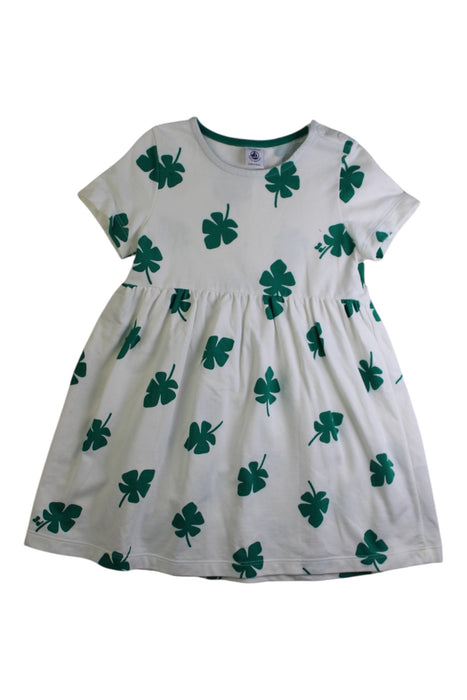 A White Short Sleeve Dresses from Petit Bateau in size 3T for girl. (Front View)
