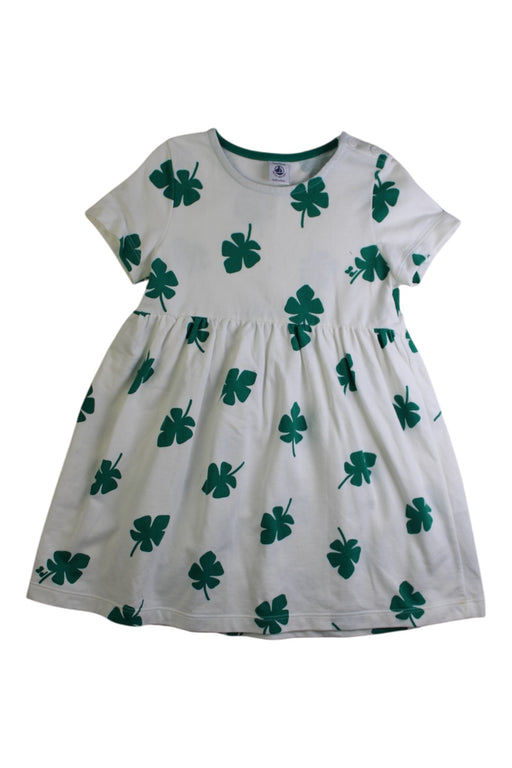 A White Short Sleeve Dresses from Petit Bateau in size 3T for girl. (Front View)