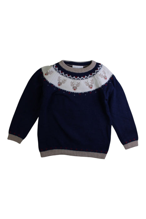 A Navy Knit Sweaters from The Little White Company in size 3T for boy. (Front View)