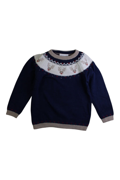 A Navy Knit Sweaters from The Little White Company in size 3T for boy. (Front View)
