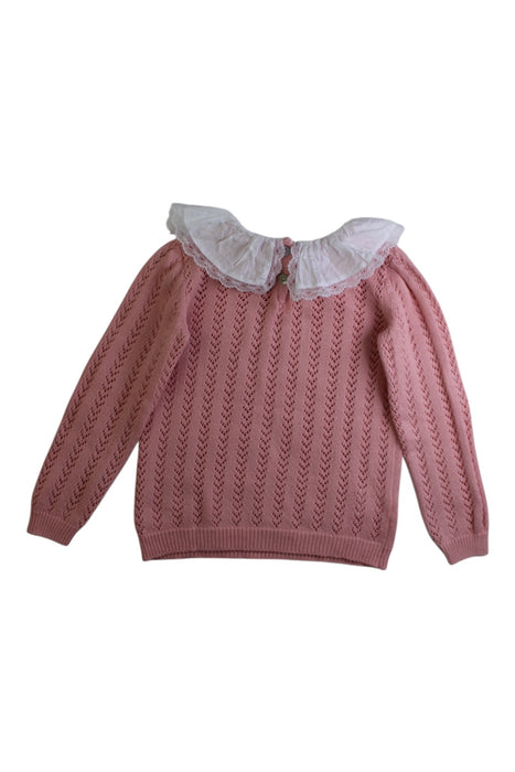 A Pink Knit Sweaters from La Coqueta in size 4T for girl. (Back View)