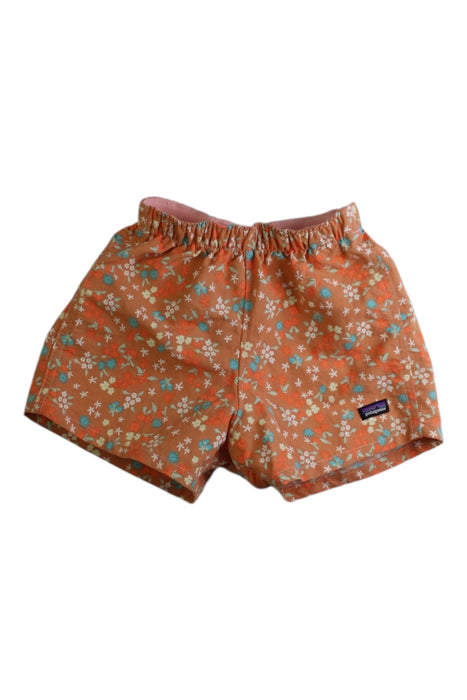 A Orange Shorts from Patagonia in size 6-12M for girl. (Front View)