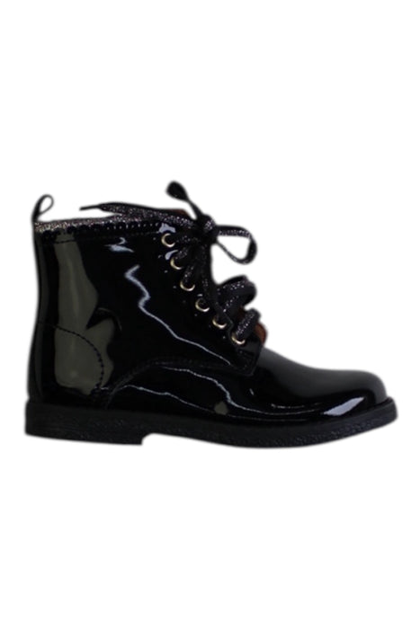 A Black Booties from Romagnoli in size 4T for girl. (Front View)