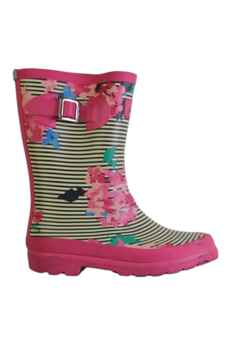 A Multicolour Rain Boots from Joules in size 7Y for girl. (Front View)