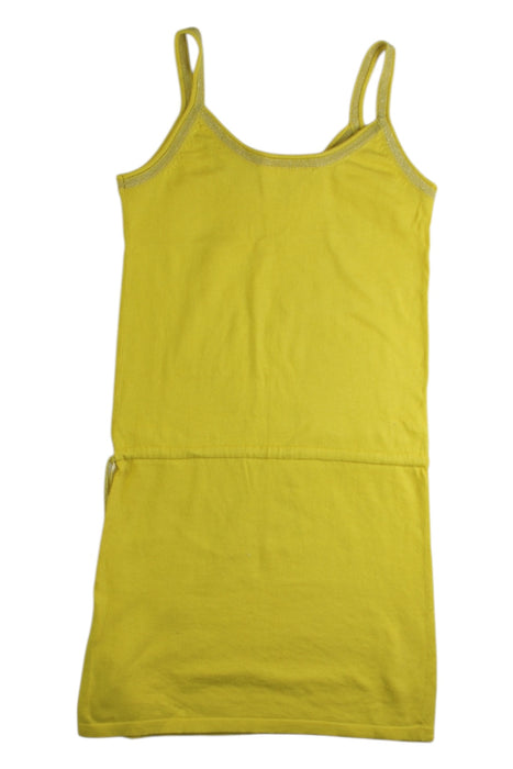 A Yellow Sleeveless Dresses from Excuse My French in size 6T for girl. (Back View)