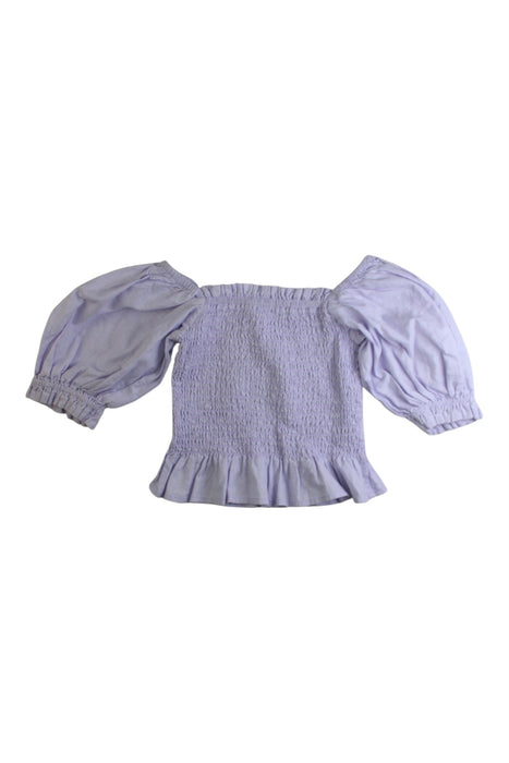 A Purple Short Sleeve Tops from Seed in size 5T for girl. (Back View)