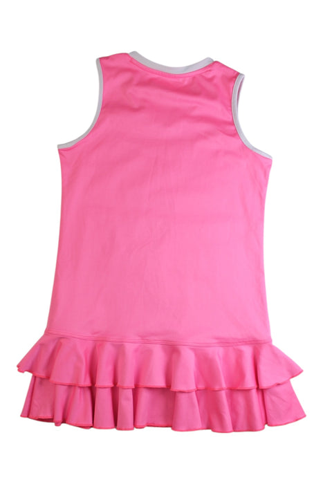 A Pink Sleeveless Dresses from Little Miss Tennis in size 7Y for girl. (Back View)