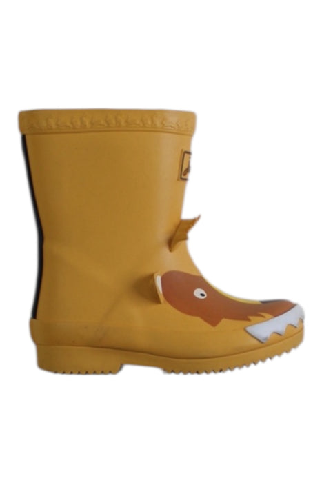 A Yellow Rain Boots from Joules in size 18-24M for boy. (Front View)